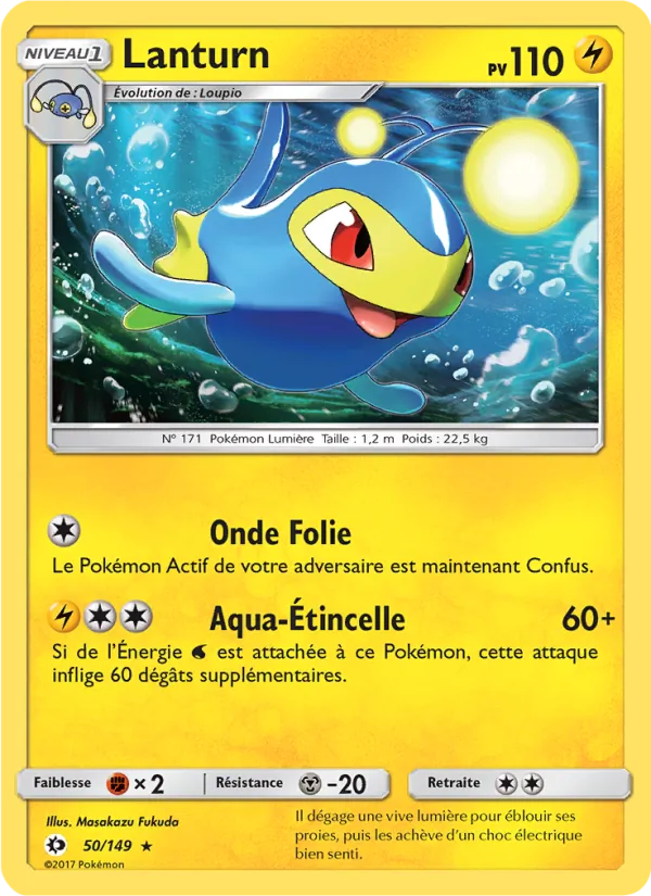 Carte Pokémon Lanturn de l'extension Soleil et Lune