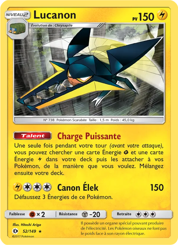 Carte Pokémon Lucanon de l'extension Soleil et Lune