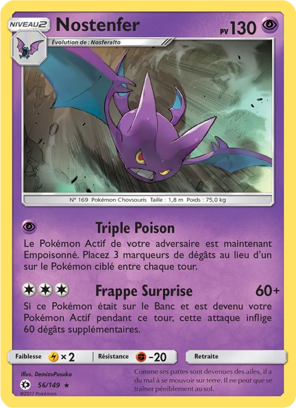 Carte Pokémon Nostenfer de l'extension Soleil et Lune