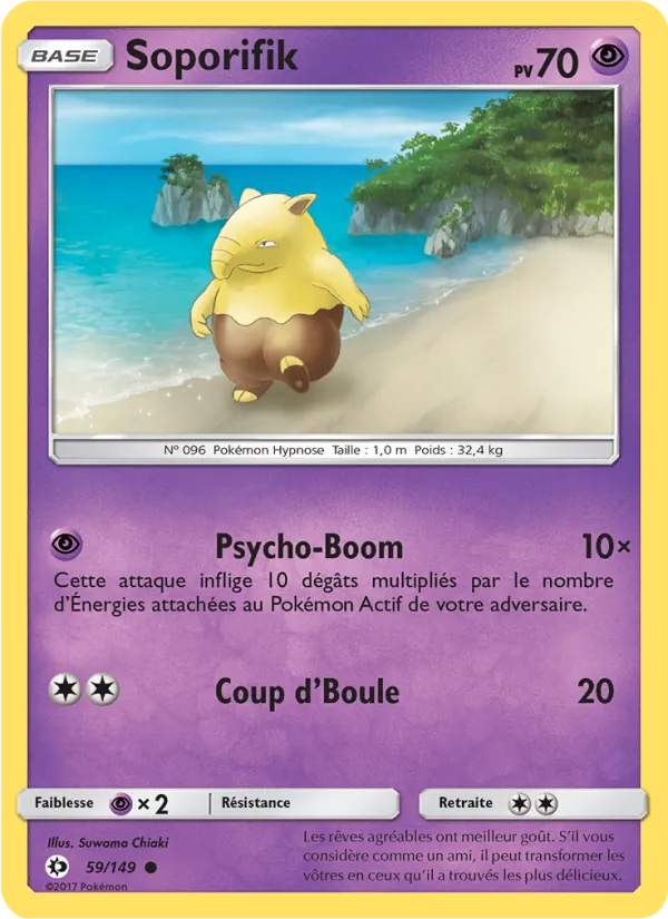 Carte Pokémon Soporifik de l'extension Soleil et Lune