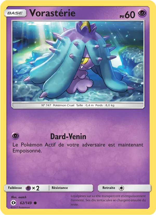 Carte Pokémon Vorastérie de l'extension Soleil et Lune