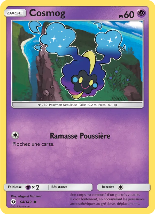 Carte Pokémon Cosmog de l'extension Soleil et Lune