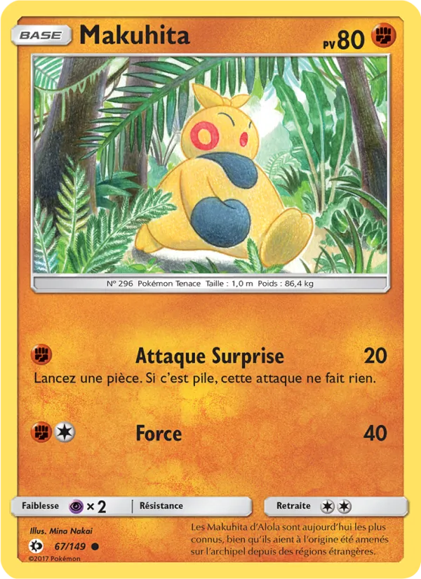 Carte Pokémon Makuhita de l'extension Soleil et Lune