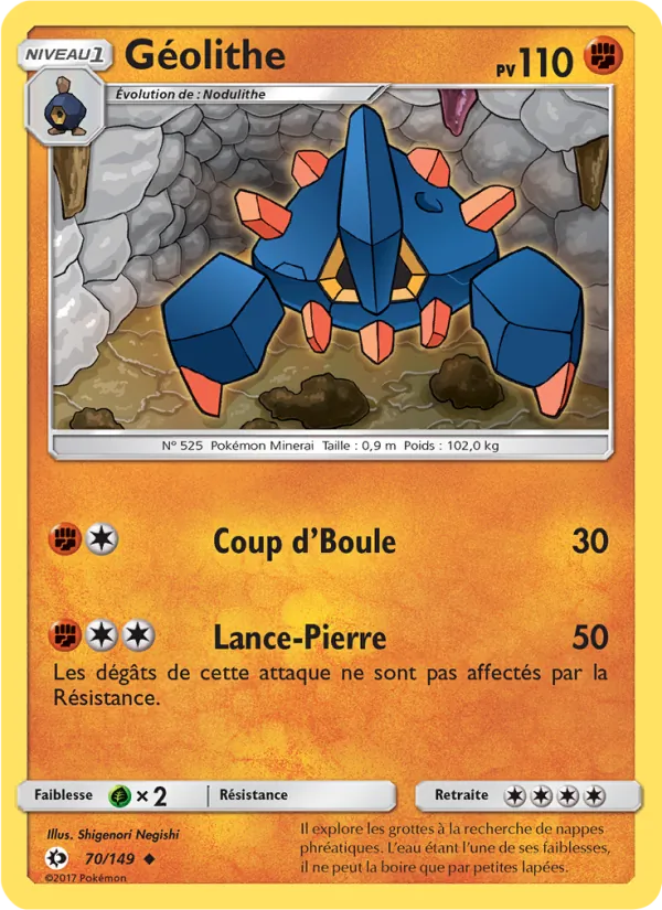Carte Pokémon Géolithe de l'extension Soleil et Lune