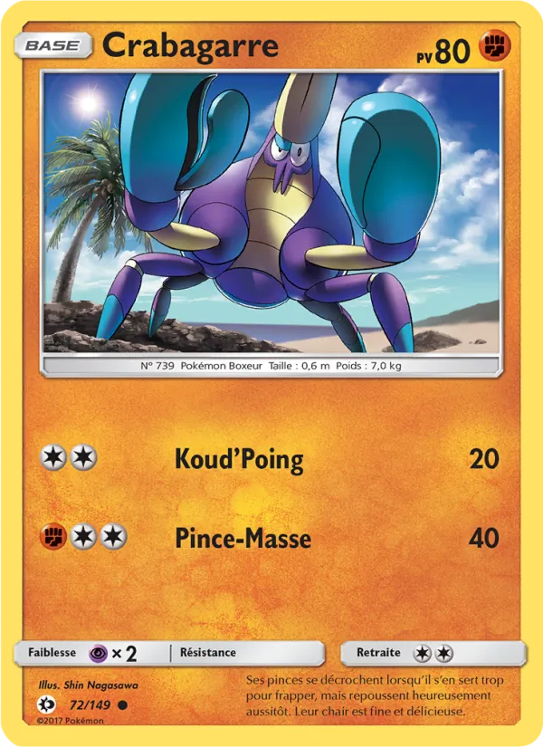 Carte Pokémon Crabagarre de l'extension Soleil et Lune