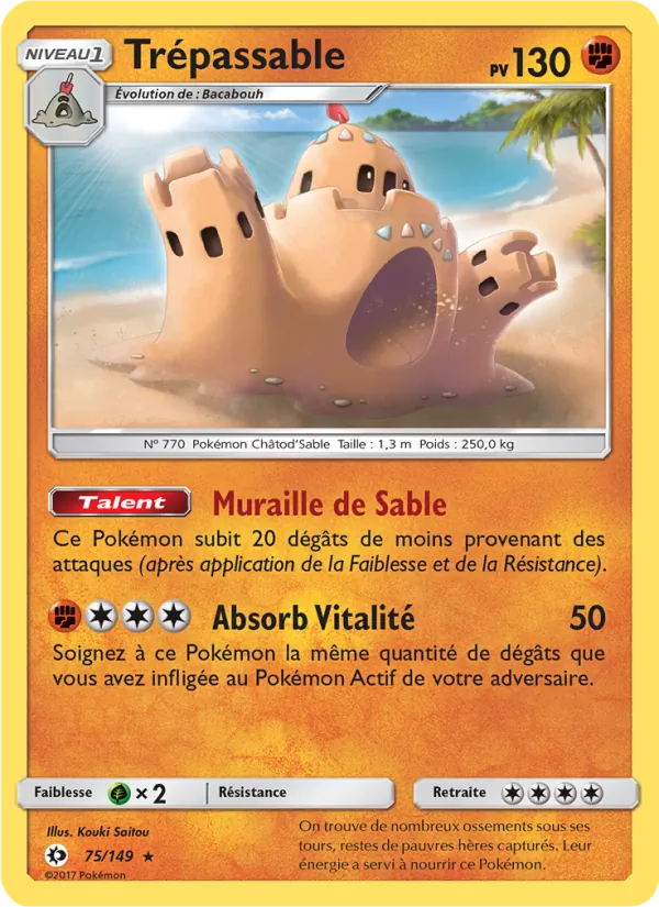 Carte Pokémon Trépassable de l'extension Soleil et Lune