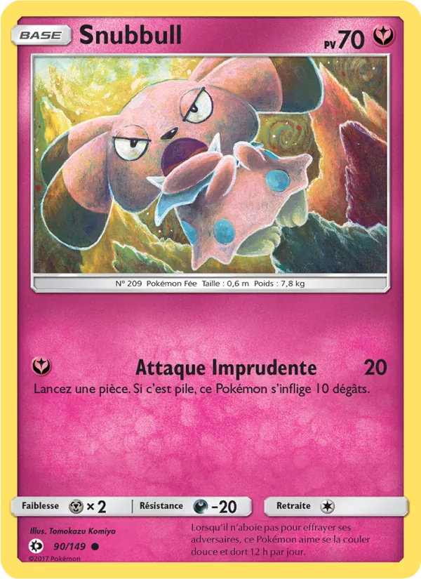 Carte Pokémon Snubbull de l'extension Soleil et Lune