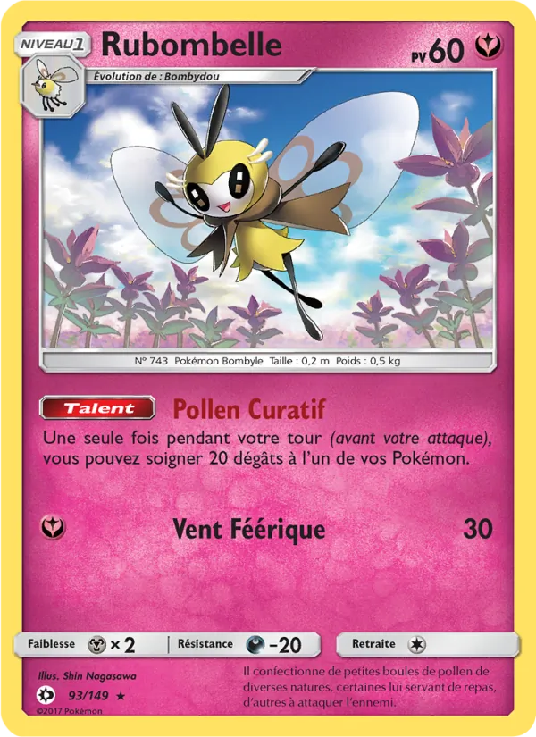 Carte Pokémon Rubombelle de l'extension Soleil et Lune