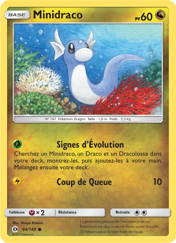 Carte Pokémon Minidraco de l'extension Soleil et Lune