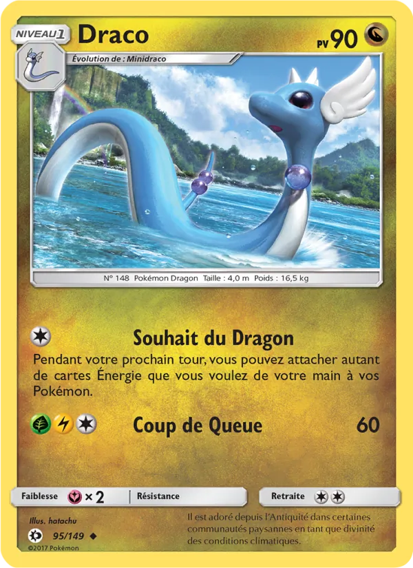 Carte Pokémon Draco de l'extension Soleil et Lune