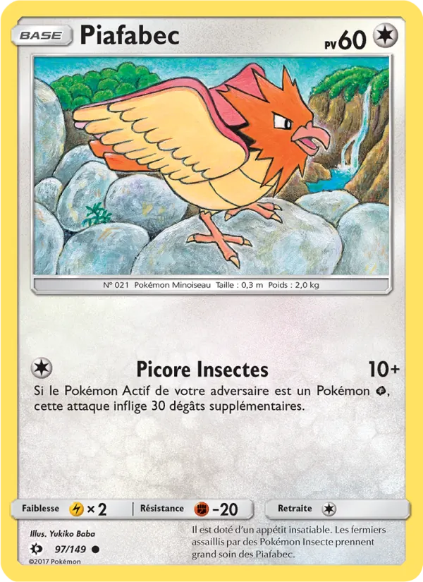 Carte Pokémon Piafabec de l'extension Soleil et Lune
