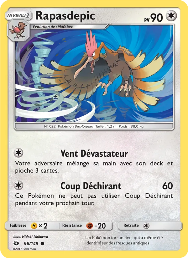 Carte Pokémon Rapasdepic de l'extension Soleil et Lune