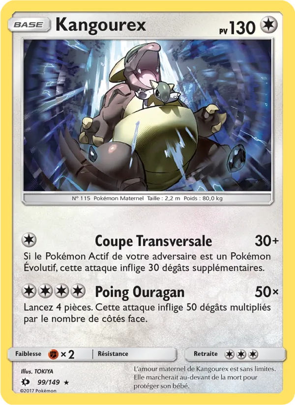 Carte Pokémon Kangourex de l'extension Soleil et Lune