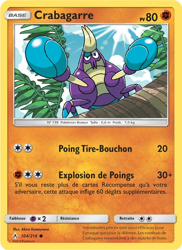 Carte Pokémon Crabagarre de l'extension Alliance Infaillible