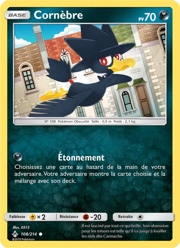 Carte Pokémon Cornèbre de l'extension Alliance Infaillible