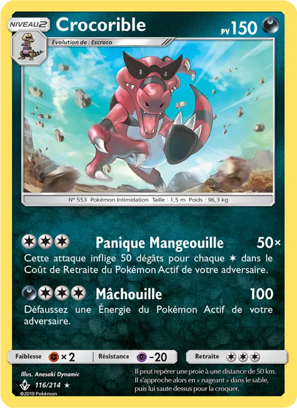 Carte Pokémon Crocorible de l'extension Alliance Infaillible