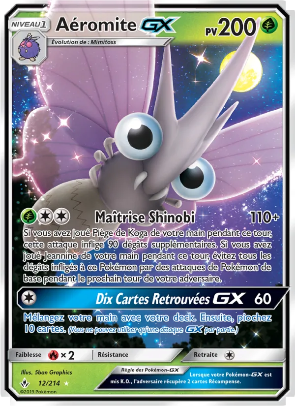 Carte Pokémon Aéromite GX de l'extension Alliance Infaillible
