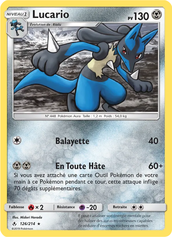 Carte Pokémon Lucario de l'extension Alliance Infaillible
