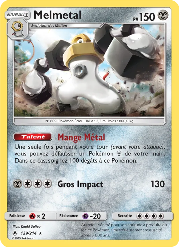 Carte Pokémon Melmetal de l'extension Alliance Infaillible