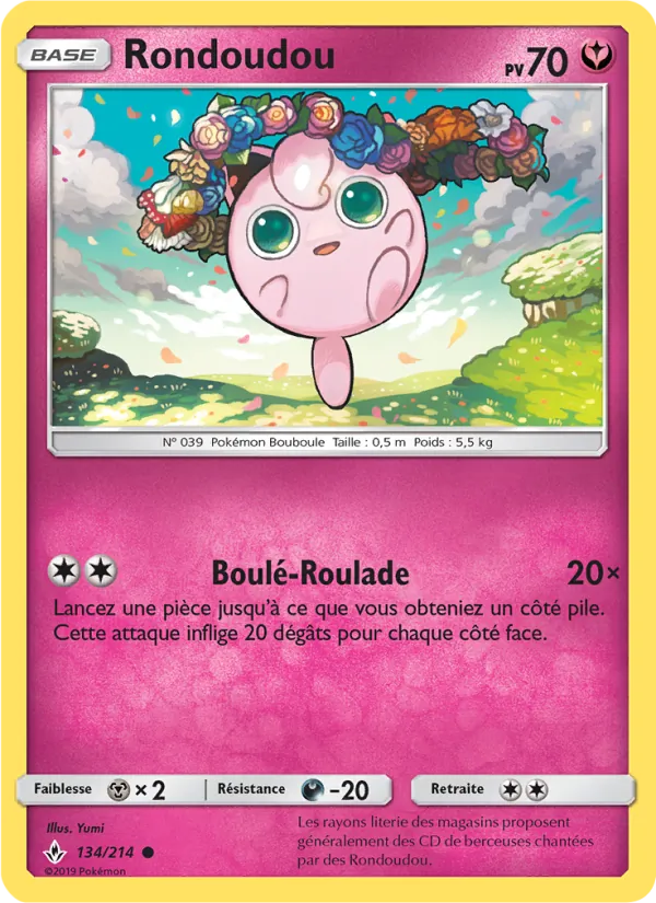 Carte Pokémon Rondoudou de l'extension Alliance Infaillible