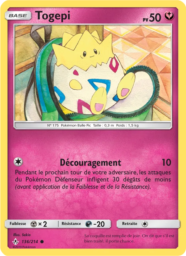 Carte Pokémon Togepi de l'extension Alliance Infaillible