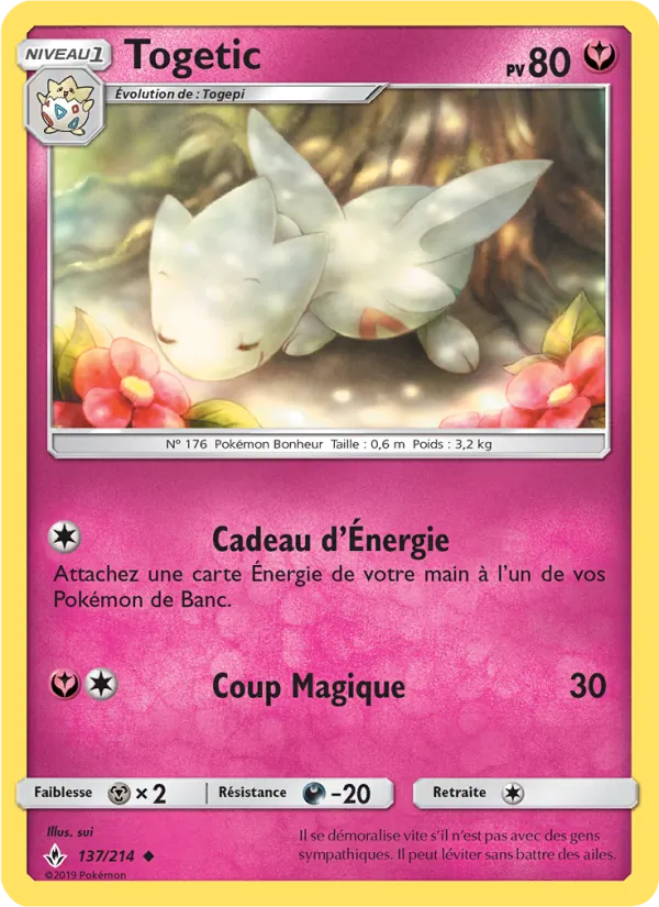 Carte Pokémon Togetic de l'extension Alliance Infaillible
