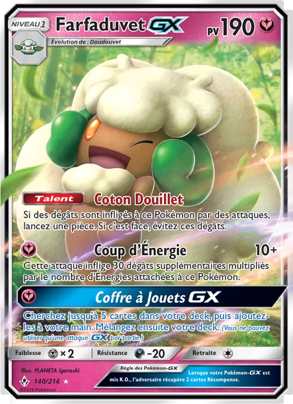 Carte Pokémon Farfaduvet GX de l'extension Alliance Infaillible