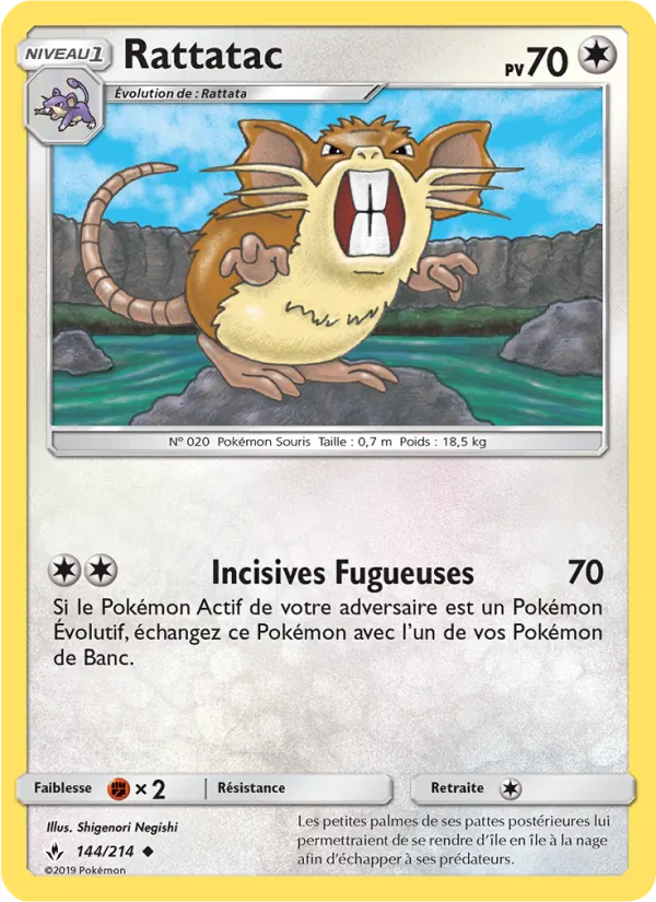 Carte Pokémon Rattatac de l'extension Alliance Infaillible