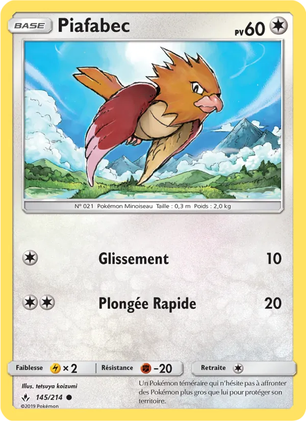 Carte Pokémon Piafabec de l'extension Alliance Infaillible
