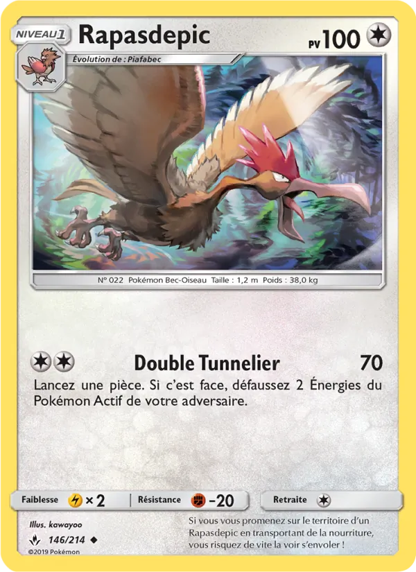 Carte Pokémon Rapasdepic de l'extension Alliance Infaillible