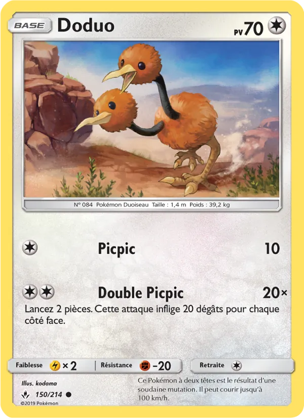 Carte Pokémon Doduo de l'extension Alliance Infaillible