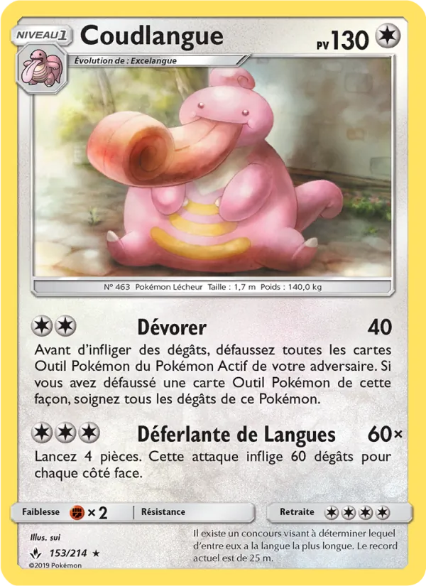 Carte Pokémon Coudlangue de l'extension Alliance Infaillible