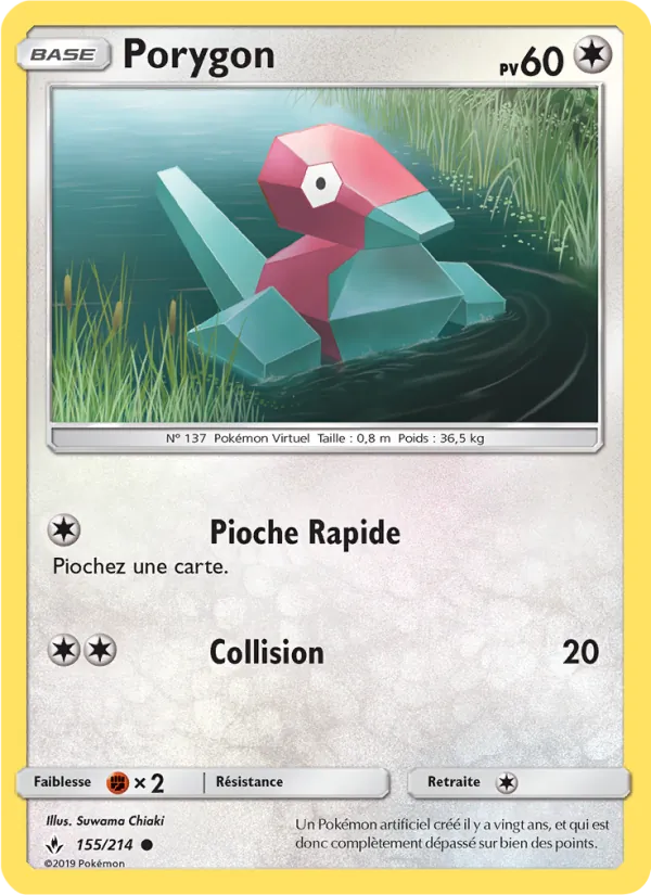 Carte Pokémon Porygon de l'extension Alliance Infaillible