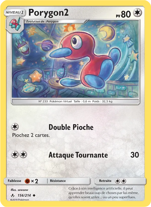 Carte Pokémon Porygon2 de l'extension Alliance Infaillible