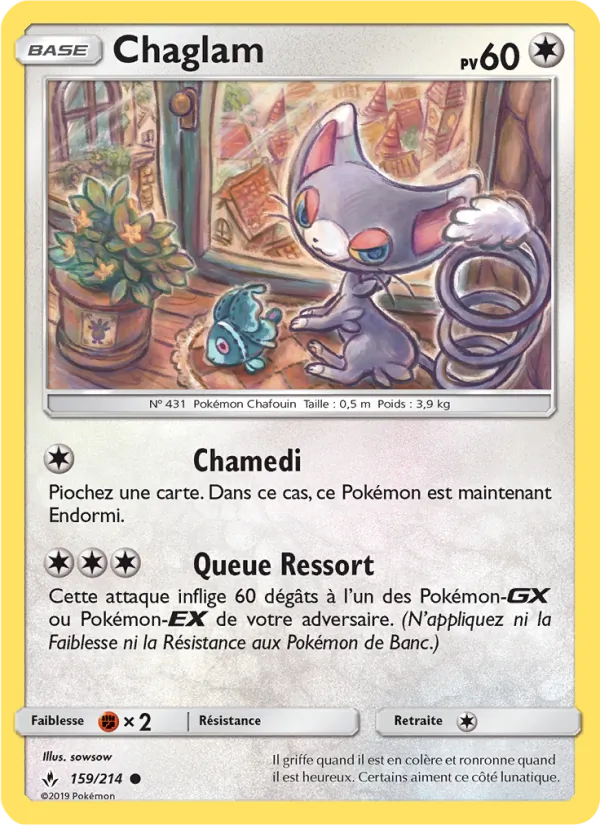 Carte Pokémon Chaglam de l'extension Alliance Infaillible