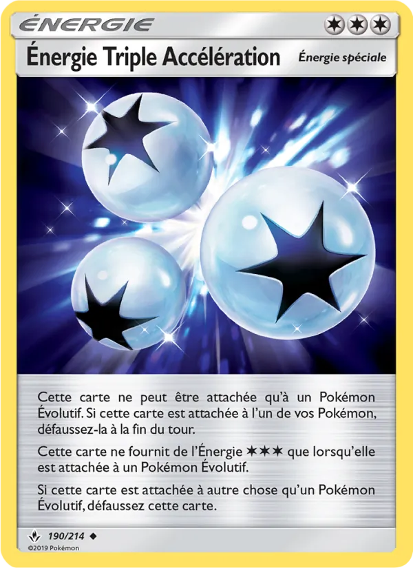 Carte Pokémon Énergie Triple Accélération de l'extension Alliance Infaillible