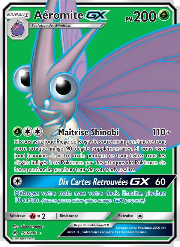 Carte Pokémon Aéromite GX de l'extension Alliance Infaillible