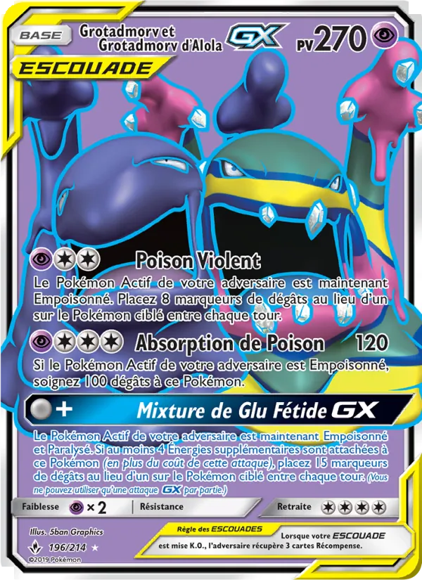 Carte Pokémon Grotadmorv et Grotadmorv d’Alola GX de l'extension Alliance Infaillible