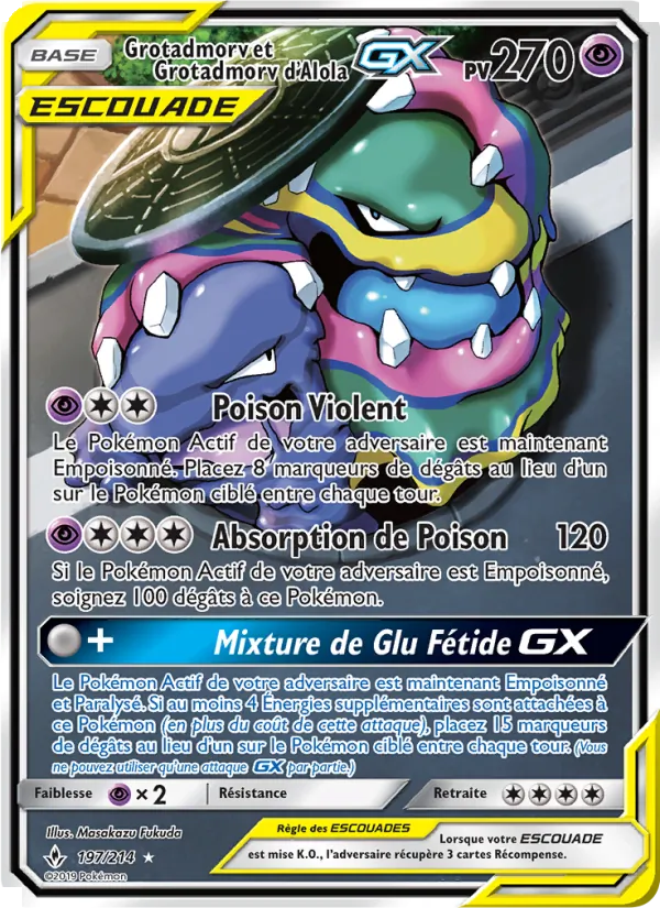 Carte Pokémon Grotadmorv et Grotadmorv d’Alola GX de l'extension Alliance Infaillible