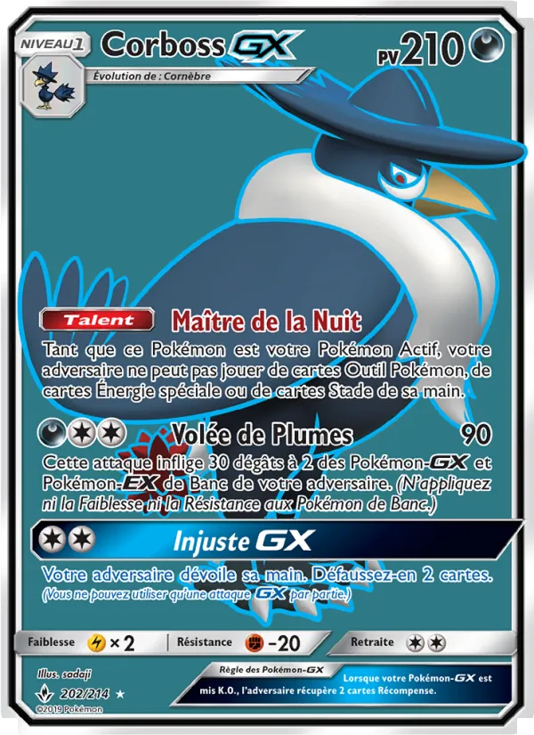 Carte Pokémon Corboss GX de l'extension Alliance Infaillible