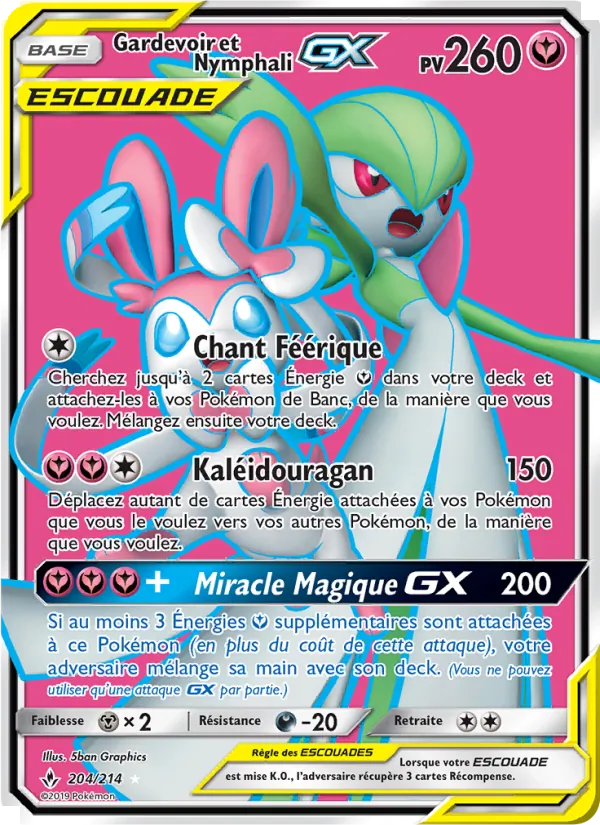 Carte Pokémon Gardevoir et Nymphali GX de l'extension Alliance Infaillible