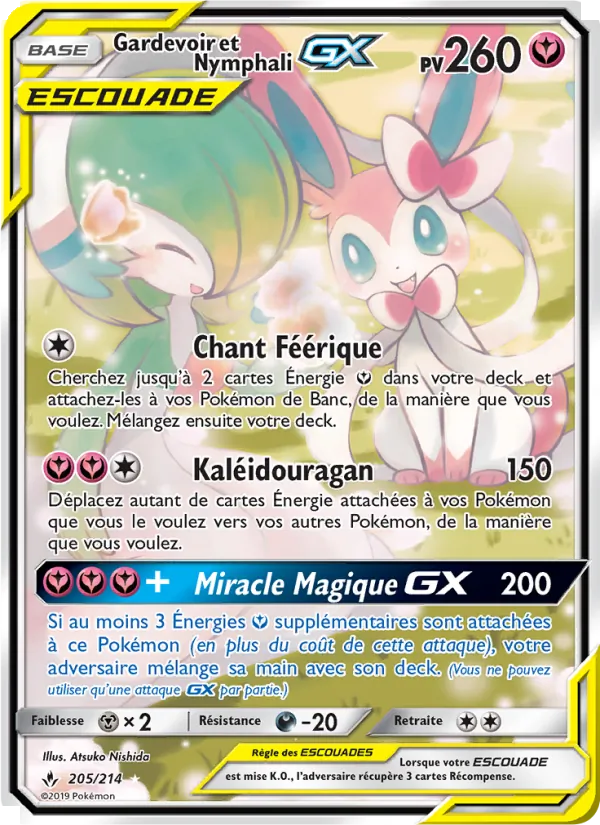 Carte Pokémon Gardevoir et Nymphali GX de l'extension Alliance Infaillible