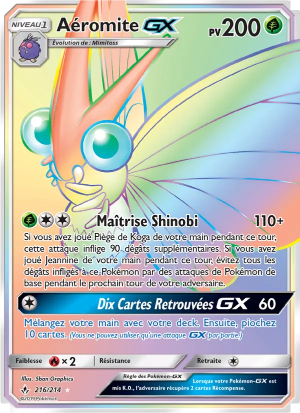 Carte Pokémon Aéromite GX de l'extension Alliance Infaillible