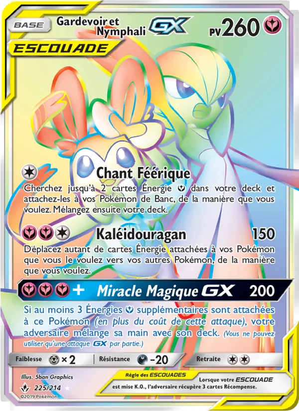 Carte Pokémon Gardevoir et Nymphali GX de l'extension Alliance Infaillible