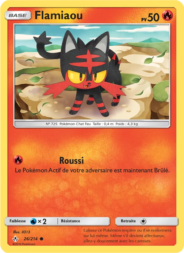 Carte Pokémon Flamiaou de l'extension Alliance Infaillible