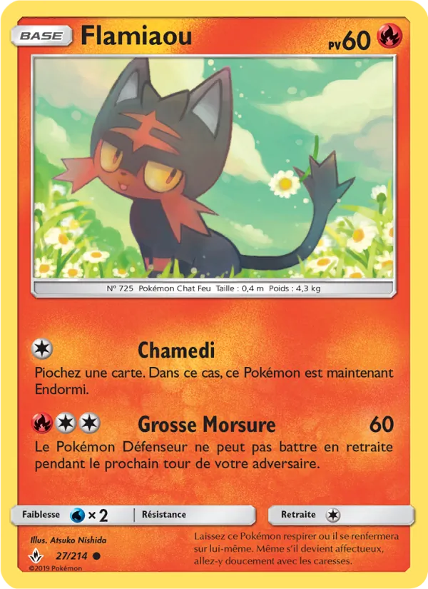 Carte Pokémon Flamiaou de l'extension Alliance Infaillible