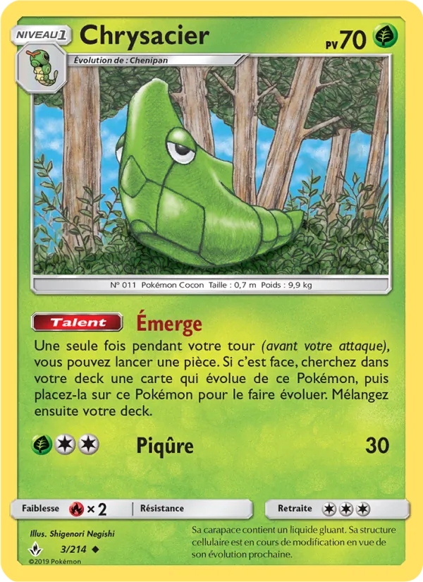 Carte Pokémon Chrysacier de l'extension Alliance Infaillible