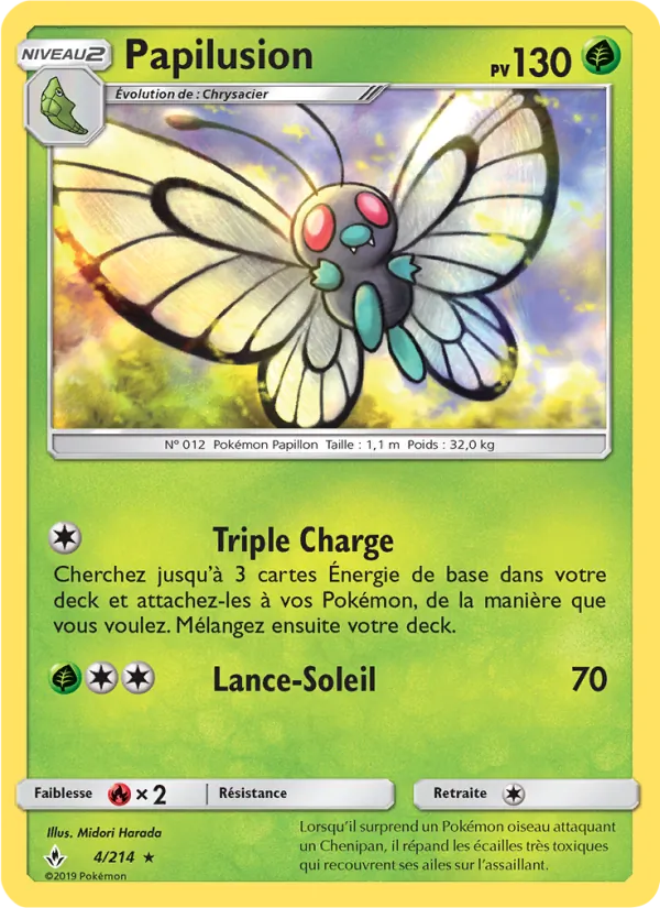 Carte Pokémon Papilusion de l'extension Alliance Infaillible