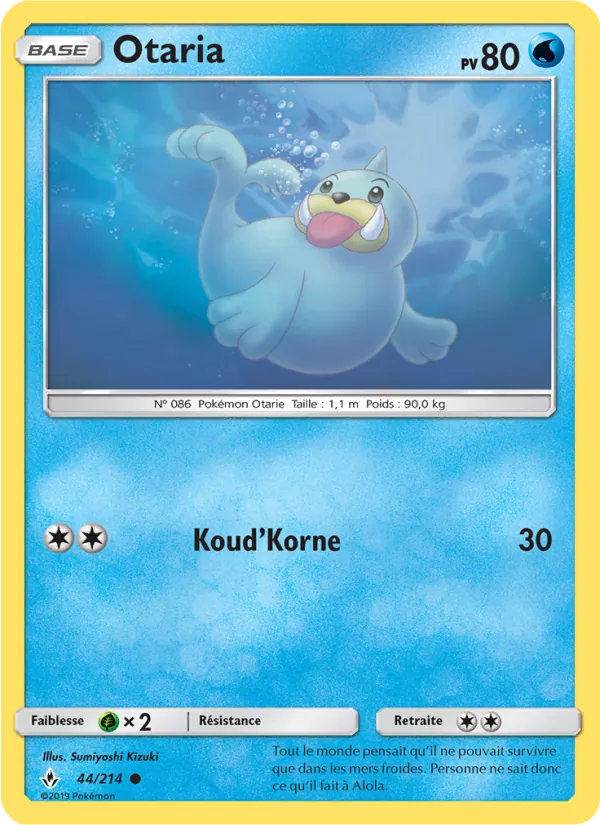 Carte Pokémon Otaria de l'extension Alliance Infaillible