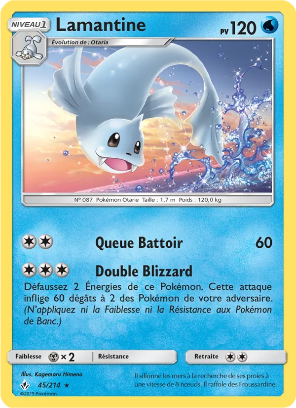 Carte Pokémon Lamantine de l'extension Alliance Infaillible